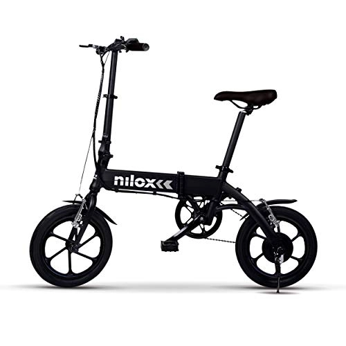 Bicicletas eléctrica : Nilox ebike X2 Plus Plegable Ruedas 16"; Adulto, Unisex, Eléctrica, Negro