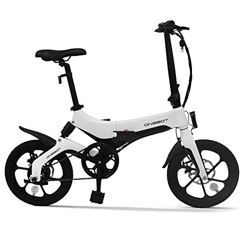 Bicicletas eléctrica : Nishore Bicicleta Elctrica E-Bike Plegable de 16 Pulgadas Power Assist Ciclomotor 250W Motor y Frenos de Disco Duales, Velocidad Mxima 25 km / h (Blanco)
