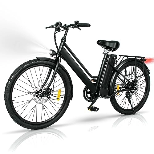 Bicicletas eléctrica : ONESPORT Bicicleta Eléctrica 26" Urbana Ebike, 48V Bici Eléctrica Tiempo de Carga 3-5 Horas Batería de Litio Extraíble de 14.4Ah Fatbike, E Bike MTB 250W Motor