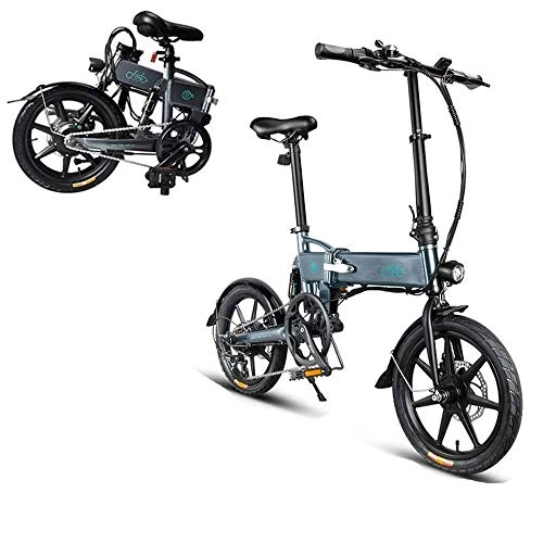 Bicicletas eléctrica : ONLYU Plegable Bicicleta Eléctrica para Los Adultos, 36V 250W Motor Plegable E-Bici con La Capacidad De La Batería Extraíble 7.8Ah 16" Ligera Bicicletas para Adolescentes (Gris)