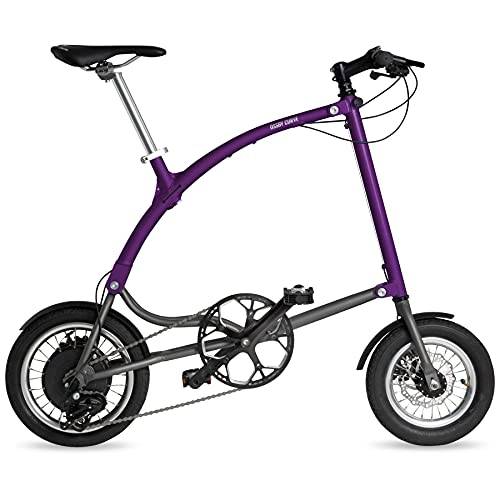 Bicicletas eléctrica : Ossby Bicicleta eléctrica Plegable Curve Electric Morada - ebike Urbana Plegable para Ciudad - 70km de autonomía - 3 Velocidades - Rueda de 14" - Cuadro de Aluminio - Fabricada en España
