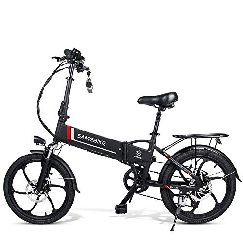 Bicicletas eléctrica : OUXI 20LVXD30 Bicicleta Electrica Bicicleta elctrica Plegable Porttil Bicicleta de 20 Pulgadas Neumtico 350W Motor 10.4Ah Batera de Litio Velocidad Mxima 35 km / h, Ebike para Adultos-Negro