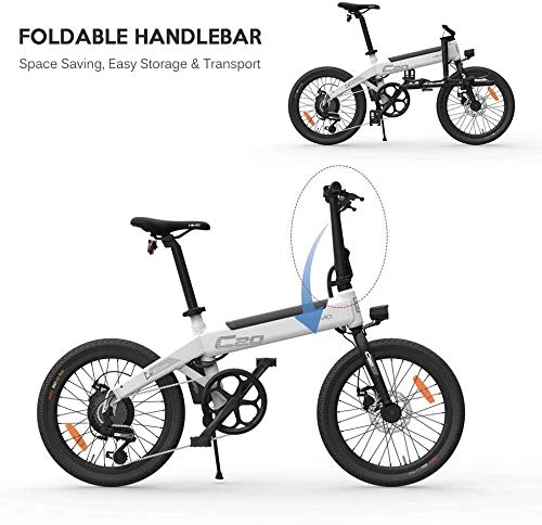 Bicicletas eléctrica : OUXI HIMO C20 Bicicleta Eléctrica para Adultos, Bicicleta Eléctrica Plegable con Neumáticos De 20 Pulgadas, Motor de 10Ah 250W, Velocidad Máxima De 25 km / h, Kilometraje De 80 km