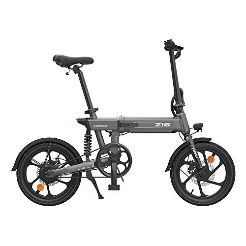 Bicicletas eléctrica : OUXI HIMO Z16 Bicicleta de montaña para Adultos, Bicicletas eléctricas Plegables con neumáticos mejorados de y batería extraíble de Gran Capacidad (HIMO Z16 Gris)