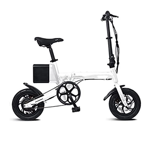 Bicicletas eléctrica : paritariny Bicicleta eléctrica Bicicleta eléctrica Adulto a los Hombres y Las Mujeres Pequeño Coche Plegable 36V batería de Litio ciclomotor (Color : White)