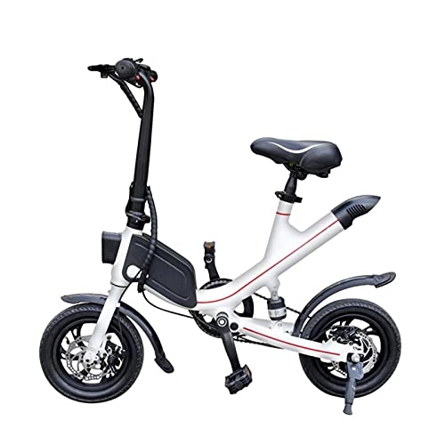 Bicicletas eléctrica : paritariny Bicicleta eléctrica Bicicleta eléctrica para Adultos Plegables 36V 7.8AH 12 Pulgadas de batería de Litio 350W Dos Ruedas (Color : White)