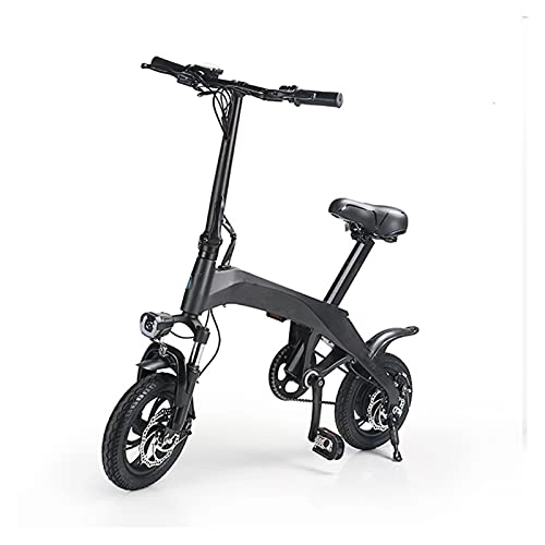 Bicicletas eléctrica : paritariny Bicicleta eléctrica Fibra eléctrica de Carbono Bicicleta Bicicleta Adultos Pedal Assist Poging E-Bike Ligero Mini (Color : 12inch)