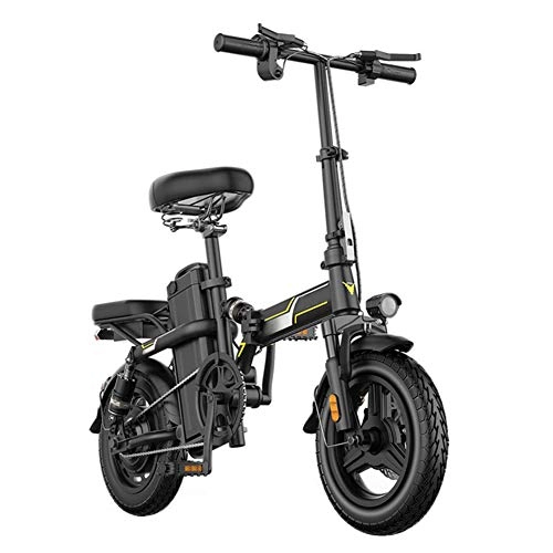Bicicletas eléctrica : Pc-ltt Bicicleta Electrica Plegables con 400W Motor y Batería 48V 6AH de Lones de Litio, 14" Bici Acero Fuerte Urbana Adulto de Asiento Ajustable, 15AH
