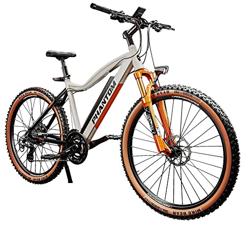 Bicicletas eléctrica : Phantom Instinct X | E-MTB | 29 pulgadas | 10, 5 Ah 380 Wh | Bicicleta de montaña eléctrica (crema)