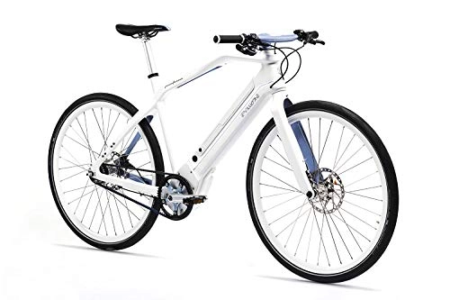 Bicicletas eléctrica : Pininfarina Evoluzione Hi-Tech Carbon NuVinci - Bicicleta eléctrica con correa para adultos, color blanco, talla M