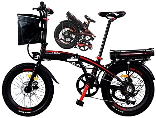 Bicicletas eléctrica : Plegable Bicicleta eléctrica para Adultos 20" | Bici Eléctricas para Fat Tire|Transmisión Shimano de 7 velocidades Batería de Iones de Litio de 48 V / 10, 4 Ah Motor de 250 W / Conformidad con la UE
