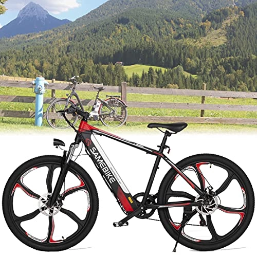 Bicicletas eléctrica : Portátil Bici De Montaña Eléctrica para Adultos, 26" Neumático Grueso Bicicleta Eléctrica Playa De Nieve Bicicleta Ebike 350W Motor Sin Escobillas, Batería De Litio Recargable De 36V 8Ah