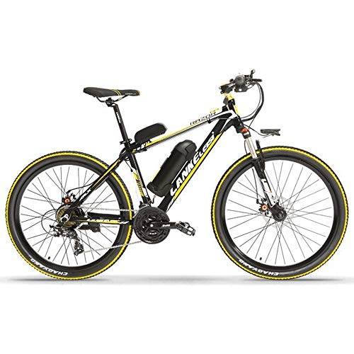Bicicletas eléctrica : POTHUNTER Bicicleta Elctrica De Montaa, MX-3.8 26 Pulgadas 36 / 48 V Aleacin De Aluminio Bicicleta Elctrica Mountain Bike, Blackyellow-48V