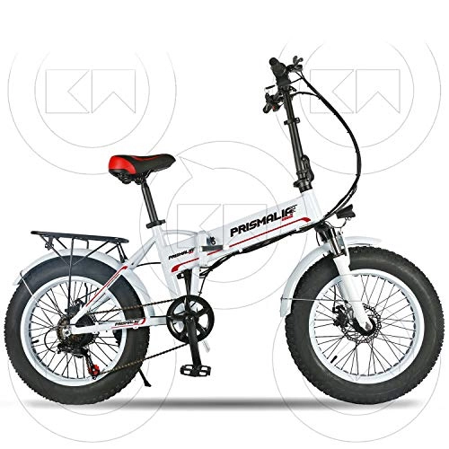 Bicicletas eléctrica : Prismalia - Bicicleta eléctrica Ebike plegable Fat Bike de 20 pulgadas, motor de 250 W con acelerador