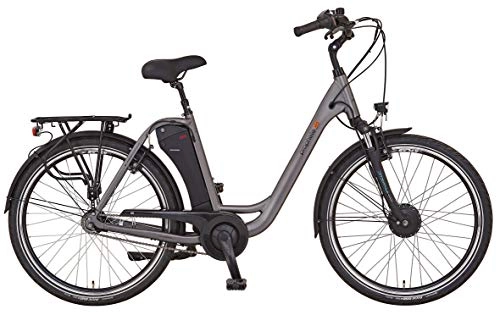 Bicicletas eléctrica : Prophete Bicicleta eléctrica para mujer Geniesser e9.5, 28", color gris mate, altura de 49 cm