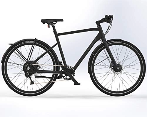 Bicicletas eléctrica : Prophete URBANICER 21.EMU.10 City E-Bike 28" AEG EasyDrive Mini Bicicleta eléctrica, Hombre, Negro Mate, RH 55