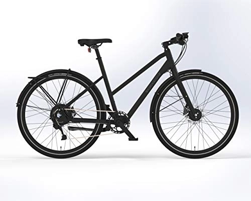 Bicicletas eléctrica : Prophete URBANICER 21.EMU.10 City E-Bike 28" AEG EasyDrive Mini Bicicleta eléctrica, Mujer, Negro Mate, RH 52