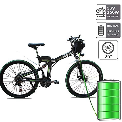 Bicicletas eléctrica : QDWRF Bicicleta Eléctrica Plegable E-Bike 2020, Bicicleta Eléctrica De 36V, Bicicleta De Montaña con Batería De Litio 8AH / 10AH / 15AH, con Motor Sin Escobillas De 350W Y 21 Velocidades 36V 350W15AH