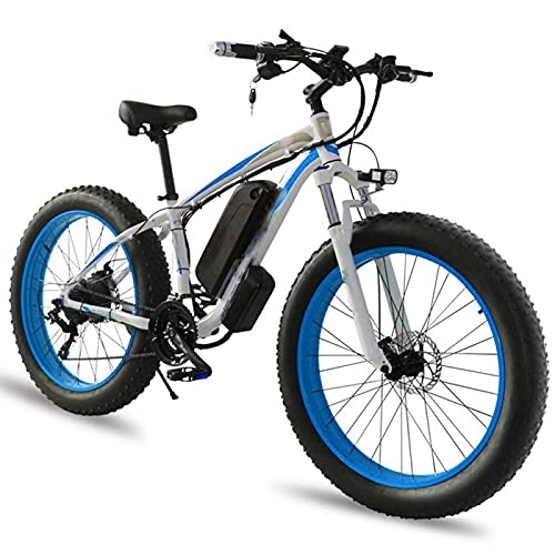 Bicicletas eléctrica : QININQ Bicicleta de Montaña Eléctrica Bicicletas Eléctricas para Adultos Motor sin Escobillas 450W, con 48V 15Ah Batería de Litio, Instrumento LCD Central, 21 Velocidades
