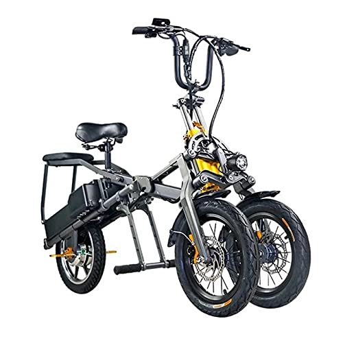 Bicicletas eléctrica : QININQ Bicicleta eléctrica Plegable para Adultos, Bicicleta de montaña para Hombre de 14" con Motor de 350 W, batería de 48V 7.5Ah