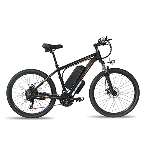 Bicicletas eléctrica : QMYYHZX Bicicleta Eléctrica de montaña para Hombre, Bicicleta Eléctrica Adulto de 26 Pulgadas con Batería Extraíble De Litio 48 V 15 Ah 21 velocidades