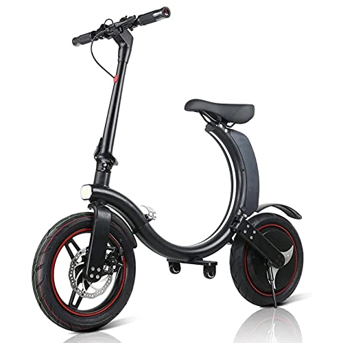 Bicicletas eléctrica : QTQZ Bicicleta eléctrica Multiusos Bicicleta eléctrica Urbana Plegable Vehículo de Ciclismo al Aire Libre Velocidad máxima 30 km / h Bicicleta súper Liviana de 14"450 W / 36 V Batería de Litio d