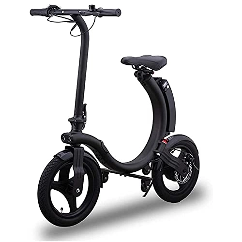 Bicicletas eléctrica : QTQZ Bicicletas eléctricas Multiusos para Adultos Hombres y Mujeres Bicicletas eléctricas Plegables para Exteriores de Ciudad Bicicleta eléctrica de Viaje Ligero de 14 '' Motor 350W 36V 5.2Ah Bat