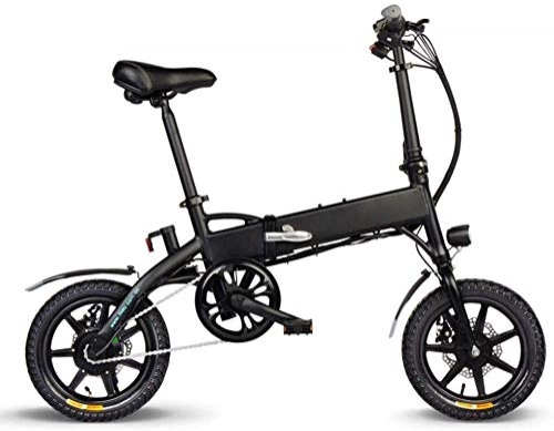 Bicicletas eléctrica : QUETAZHI 7.8AH 10.4AH Plegable Bicicleta elctrica, la batera elctrica del Coche Mini Aluminio Negro Plug Inteligente ciclomotores UE Blanca QU526 (Color : Black, Size : 10.4AH)