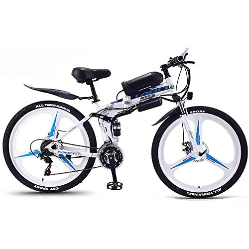 Bicicletas eléctrica : QYL Bicicleta de montaña eléctrica para Adultos, MTB Plegable Ebikes Hombres Mujeres Damas, 360W 36V 8 / 10 / 13Ah Todo Terreno 26"Bicicleta de montaña / Bicicleta eléctrica, Azul, 8AH