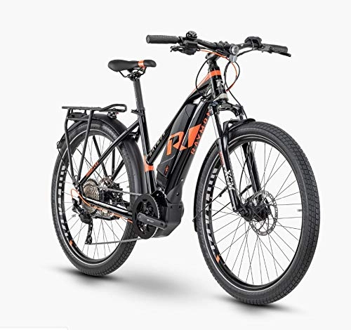 Bicicletas eléctrica : R Raymon TourRay E 6.0 - Bicicleta elctrica de Trekking, Color Negro / Rojo / Gris Brillante, tamao 27.5" Damen Trapez 48cm, tamao de Rueda 27.50