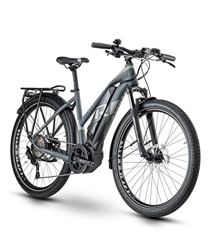 Bicicletas eléctrica : RAYMON Tourray E 6.0 Pedelec - Bicicleta eléctrica de trekking para mujer, color gris, talla 56 cm