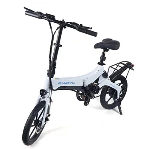 Bicicletas eléctrica : RDFlame - Bicicleta eléctrica plegable unisex de 16 pulgadas, para adultos, carga máxima de 120 kg, color blanco