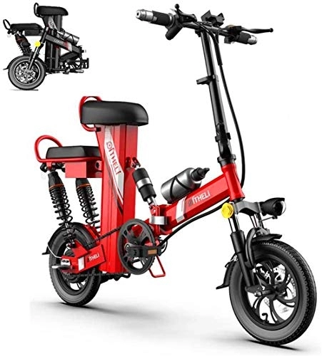 Bicicletas eléctrica : RDJM Bicicleta eléctrica Adulto Bicicleta eléctrica, portátil Plegable Bicicleta eléctrica, 48V350W Motor, neumáticos de 12 Pulgadas, LEC visualización y una batería extraíble (Size : 11AH)