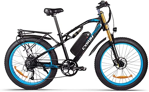 Bicicletas eléctrica : RICH BIT Bicicleta eléctrica para Adultos 1000W 48V Bicicleta de Ejercicio eléctrica sin escobillas, batería de Litio Desmontable 17Ah Freno de Disco de Bicicleta de montaña (Azul Negro)