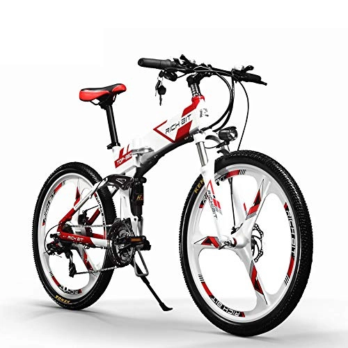 Bicicletas eléctrica : RICH BIT-ZDC Bicicletas de montaña elctricas Bicicleta de montaña Plegable de 26 Pulgadas Bicicleta elctrica Plegable de 36V con Bicicleta elctrica LG Li 12.8Ah para Hombres / Adultos