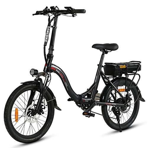 Bicicletas eléctrica : SAMEBIKE Bicicleta electrica Bicicleta eléctrica 20 Pulgadas Bicicleta eléctrica Plegable Bicicleta electrica 36V 10AH para Adultos