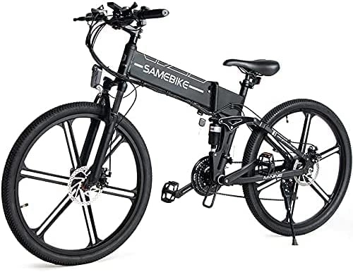 Bicicletas eléctrica : SAMEBIKE Bicicleta eléctrica 26" Bicicleta Montaña Plegable Ebike 48V / 10, 4Ah Batería Shimano 21 Vel Pedal Assist Instrumento a Color TFT Adultos Urbana