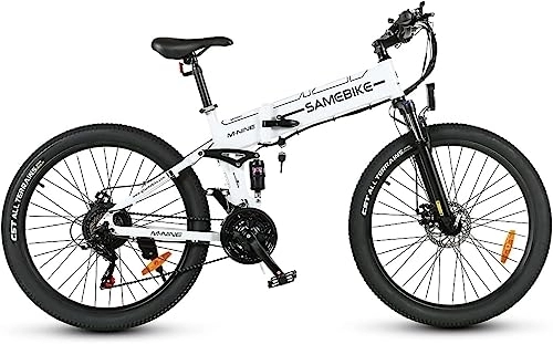 Bicicletas eléctrica : SAMEBIKE Bicicleta eléctrica 26" Bicicleta Montaña Plegable Ebike, 48V / 12, 5Ah Batería, 21 Vel, Pedal Assist, Instrumento a Color TFT Adultos Urbana