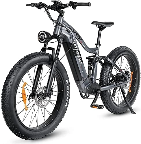 Bicicletas eléctrica : SAMEBIKE Bicicleta eléctrica 26" Fatbike Bicicleta Montaña Ebike 48V / 17Ah Batería con luz Trasera