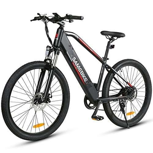 Bicicletas eléctrica : SAMEBIKE Bicicleta eléctrica 27.5 Pulgadas 48V / 10.4Ah batería, Shimano 7 Vel, Pedal Assist, Se Puede configurar la contraseña en la Pantalla，Alcance de hasta 35-90 km, Adultos Urbana City E-Bike(Negro)