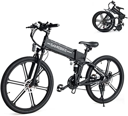Bicicletas eléctrica : SAMEBIKE LO26-II El Nuevo Bicicleta Electrica Montaña Bicicletas electricas Plegables 48V10.4AH Bicicletas Electricas Shimano 21 Marchas con Instrumento a Color TFT