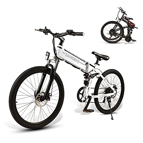 Bicicletas eléctrica : SAMEBIKE Neumáticos de 26 Pulgadas 48 V 10AH Bicicleta Eléctrica Ciclomotor Llanta De Radios Bicicleta De Montaña Eléctrica Plegable para Adultos