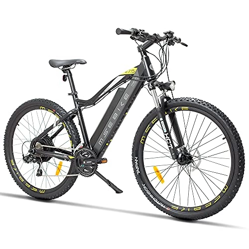 Bicicletas eléctrica : SAWOO Bicicleta de montaña eléctrica de 27, 5 Pulgadas 400W 13ah Freno de Disco de batería extraíble, Shimano 21 velocidades, Bicicleta eléctrica de Playa para Adultos
