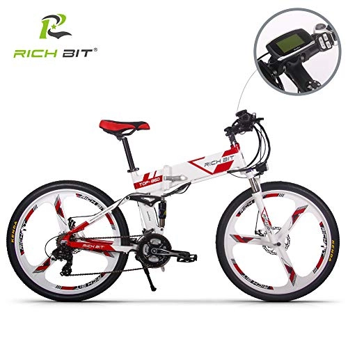 Bicicletas eléctrica : SBX Bicicleta elctrica RT860 250W 36V 12.8Ah Batera de Litio Urbana Plegable Unisex Adulto 26 Pulgadas Pantalla LCD Inteligente