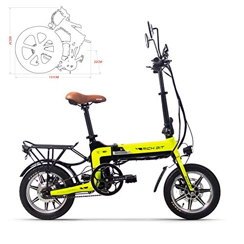 Bicicletas eléctrica : SBX Bicicleta Eléctrica 14 Pulgadas 250W 36V 10.4Ah Amortiguación Altamente Resistente Batería de Litio