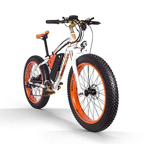 Bicicletas eléctrica : SBX TOP022 E Bike Pedal Assist Bicicleta de Nieve eléctrica para Adultos, Rueda de 26 Pulgadas Motor de Batería de Litio de 48 V, Pantalla LCD de Bicicleta de Freno de Disco Shimano (en Europa)