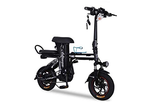 Bicicletas eléctrica : SEESEE.U Mini Coche eléctrico Plegable de Motocicleta, Coche eléctrico de Dos Ruedas para Adultos con Mini Pedal, Coche de batería de Litio portátil Plegable con batería de Viaje, Bicicleta de Viaje