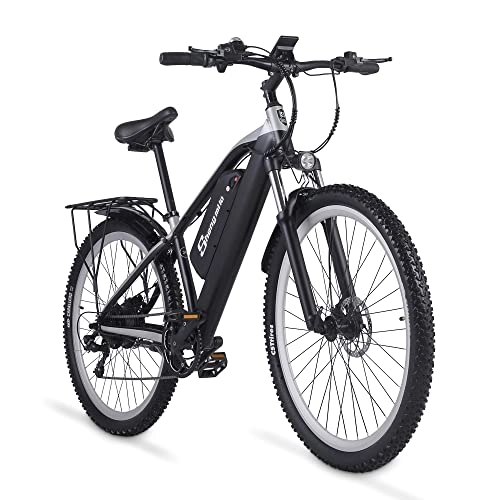 Bicicletas eléctrica : Shengmilo -M90 Bicicleta eléctrica de montaña eléctrica de 29 pulgadas con batería de iones de litio extraíble 48 V 17 A para adultos, doble sistema de frenado hidráulico, transmisión de 7 velocidades