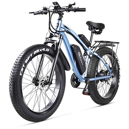 Bicicletas eléctrica : Shengmilo MX02S 48V 1000W Bicicleta Eléctrica Montaña Eléctrica Bicicleta Neumática de 26 Pulgadas e-Bike Velocidades Beach Cruiser Sport para Hombres Bicicleta de Montaña Batería de Litio ebike