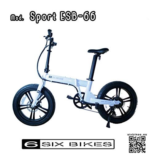 Bicicletas eléctrica : SIX BIKES Ebike Sport ESB-66 Blanca - Bicicleta ELECTRICA Plegable SIXBIKES